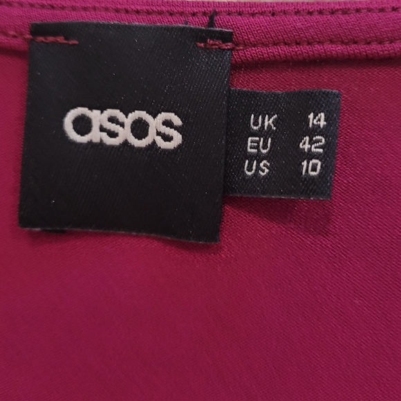 New ASOS Fit & Flare Wine Red Dress sz 10 - Picture 8 of 8